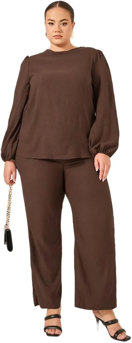 شلوار زنانه سایز بزرگ استایلی، فاق متوسط و پاچه گشاد شلوار زنانه سایز بزرگ استایلی، فاق متوسط و پاچه گشاد