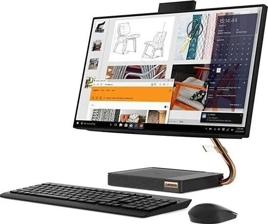 کامپیوتر همه کاره لنوو AIO 5 با پردازنده Core i5 10400T 2.0 گیگاهرتز، 8 گیگابایت رم، 512 گیگابایت SSD، USB-DVD±RW، صفحه نمایش لمسی 23.8 اینچی FHD، کارت گرافیک 2 گیگابایتی NVIDIA، کیبورد و ماوس بی سیم، ویندوز 10 هوم - مشکی | 24IMB05-F0DB004EAX-BLK
