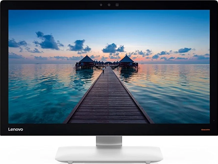 کامپیوتر همه کاره لنوو IdeaCentre AIO 910 با صفحه نمایش 27 اینچی، پردازنده Intel Core i5-7400T 3.0 GHz، رم 8 گیگابایتی، هارد دیسک 1 ترابایتی، DVD RW، کیبورد و ماوس بی سیم، ویندوز 10 هوم - نقره ای | F0C20067US