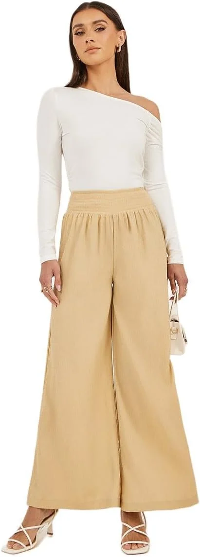 شلوار زنانه استایلی، پلیسه دار، قد کوتاه و پاچه گشاد