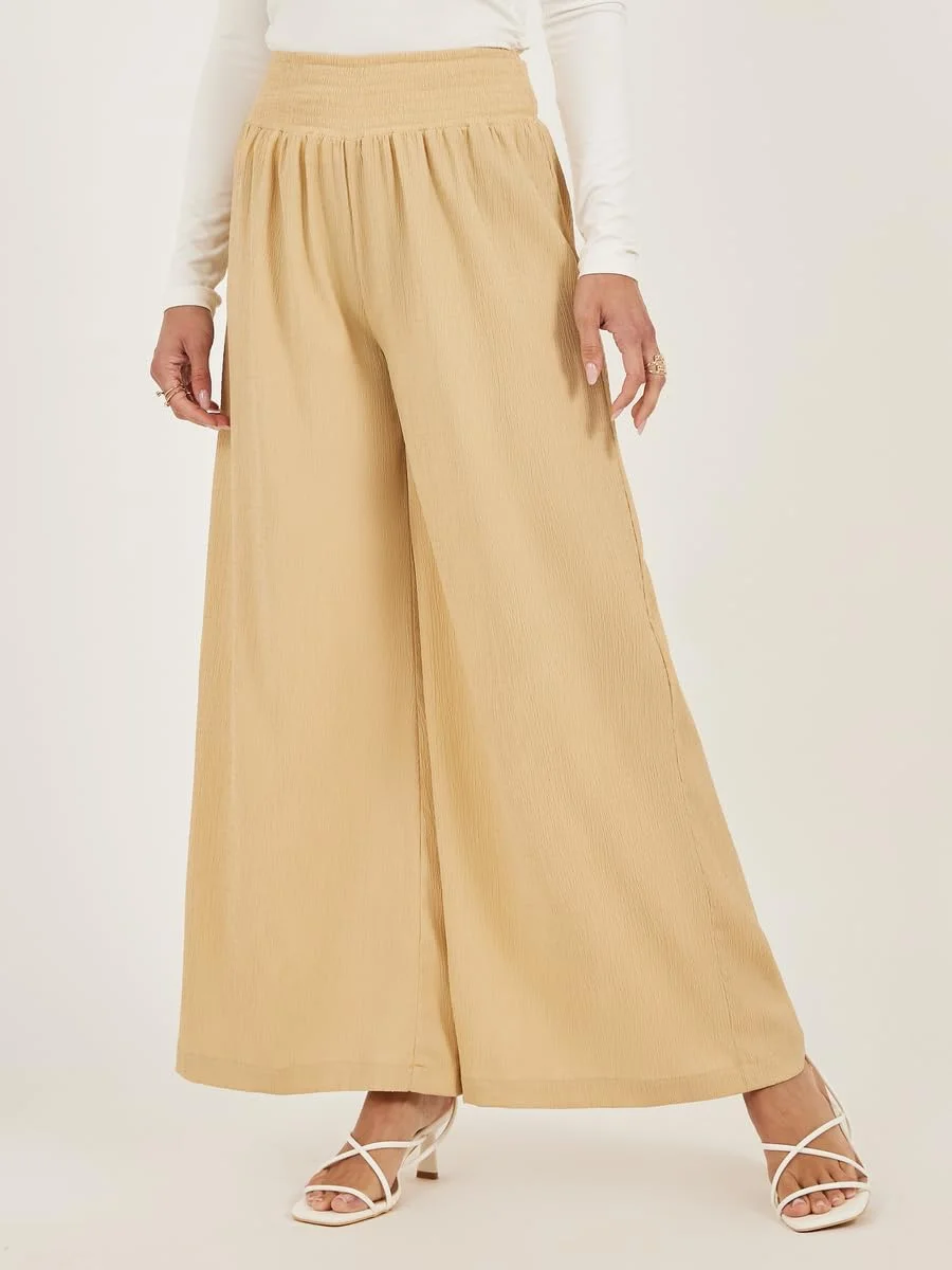 شلوار زنانه استایلی، پلیسه دار، قد کوتاه و پاچه گشاد