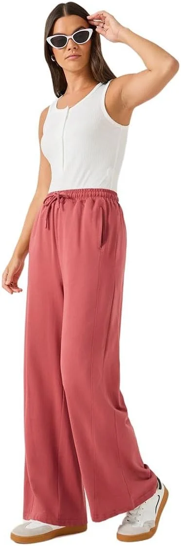 شلوار جاگر زنانه استایلی، پنل دار مورب، پاچه گشاد