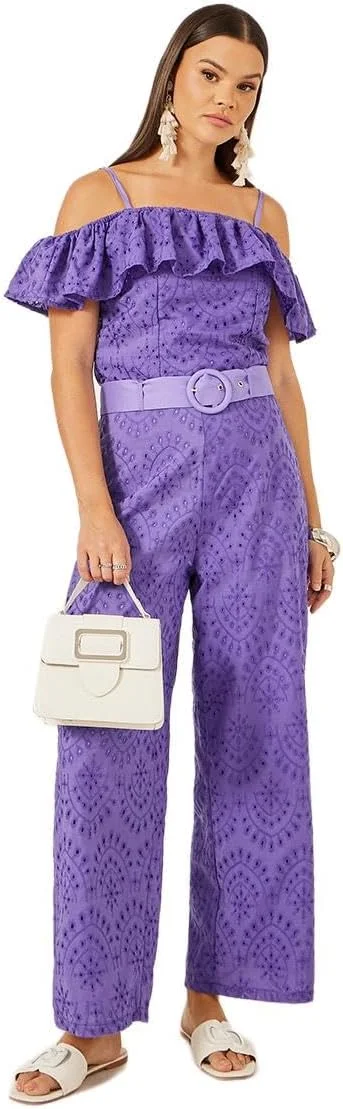 شلوار زنانه استایلی با طرح توری سرتاسری و پاچه گشاد