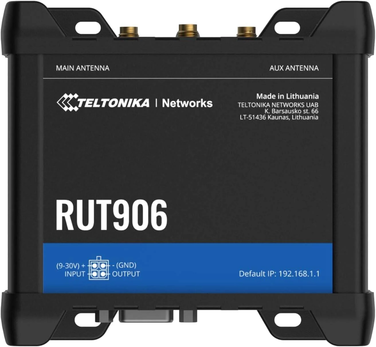 روتر صنعتی 4G LTE Cat 4 تلتونیکا RUT906 با دو سیم کارت، پورت های سریال RS232/RS485، MQTT، BACnet، GNSS، Failover خودکار، WAN پشتیبان، 4 پورت اترنت، Wi-Fi و طراحی صنعتی مقاوم | RUT906