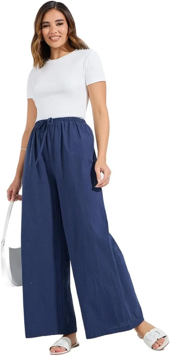 شلوار زنانه استایلی، مدل پاچه گشاد ساده با بند