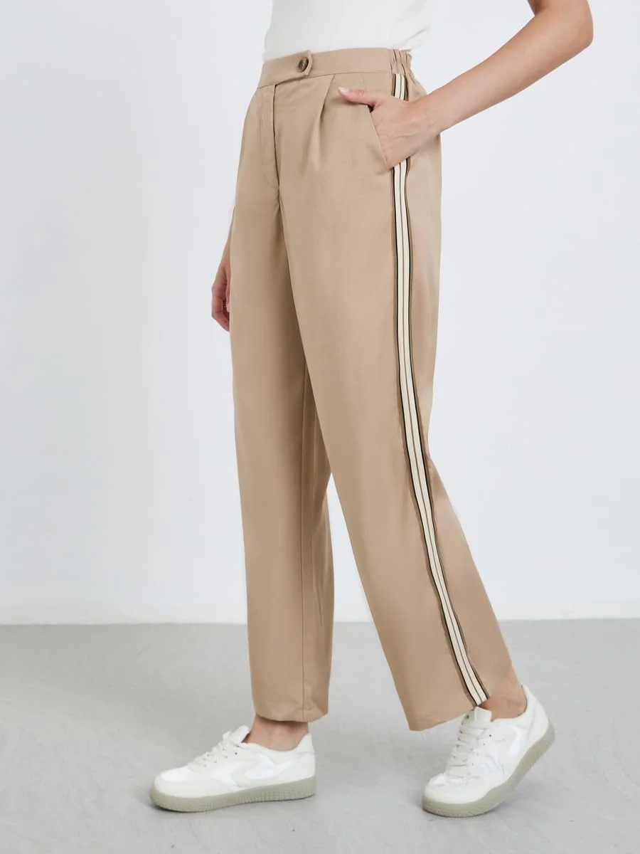 شلوار زنانه استایلی، فاق متوسط، راسته، قد تا مچ پا