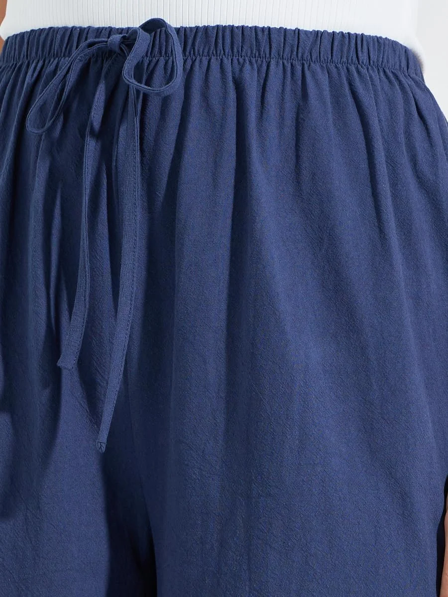 شلوار زنانه استایلی، مدل پاچه گشاد ساده با بند