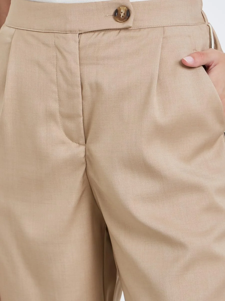 شلوار زنانه استایلی، فاق متوسط، راسته، قد تا مچ پا