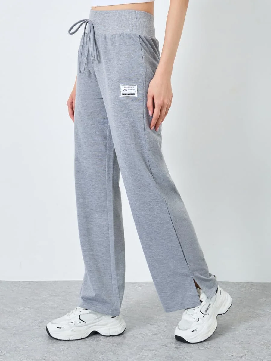 شلوار جاگر زنانه استایلی، خاکستری، پاچه گشاد