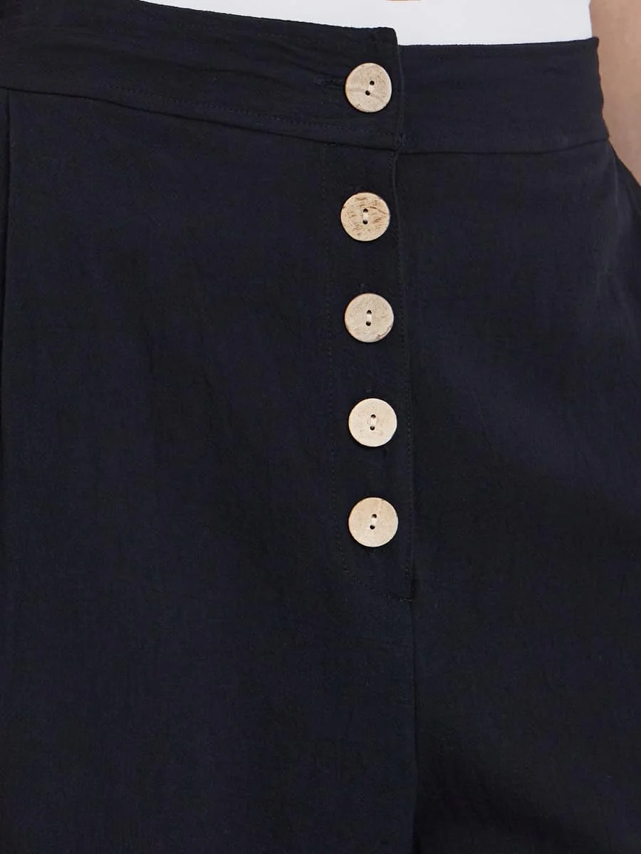 شلوار زنانه استایلی، پاچه گشاد، مشکی