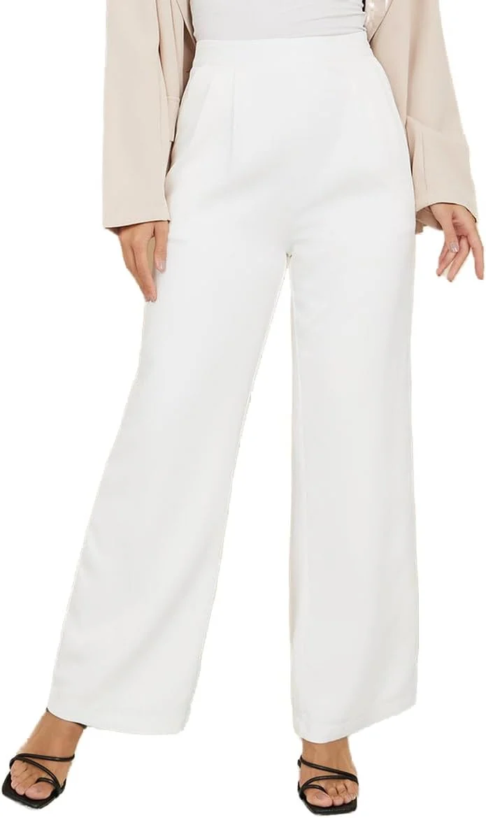 شلوار زنانه دمپا گشاد راسته با فاق بلند