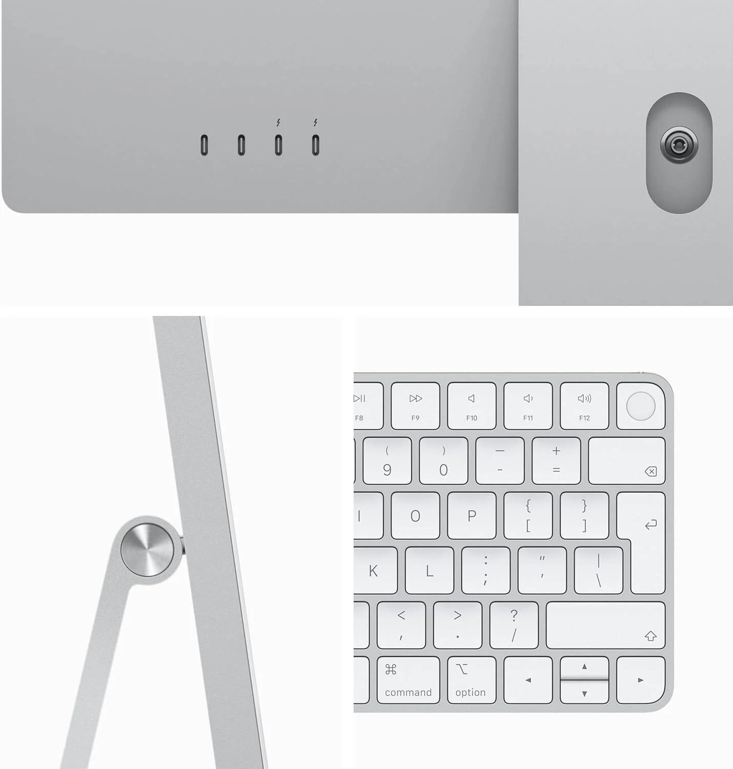 کامپیوتر رومیزی همه کاره 24 اینچی اپل iMac با تراشه M3، صفحه نمایش رتینا 4.5K، پردازنده مرکزی 8 هسته ای و پردازنده گرافیکی 10 هسته ای، 24 گیگابایت رم، 2 ترابایت SSD، صفحه کلید Magic English با Touch ID و Magic Mouse، macOS، نقره ای | Z19D001G5