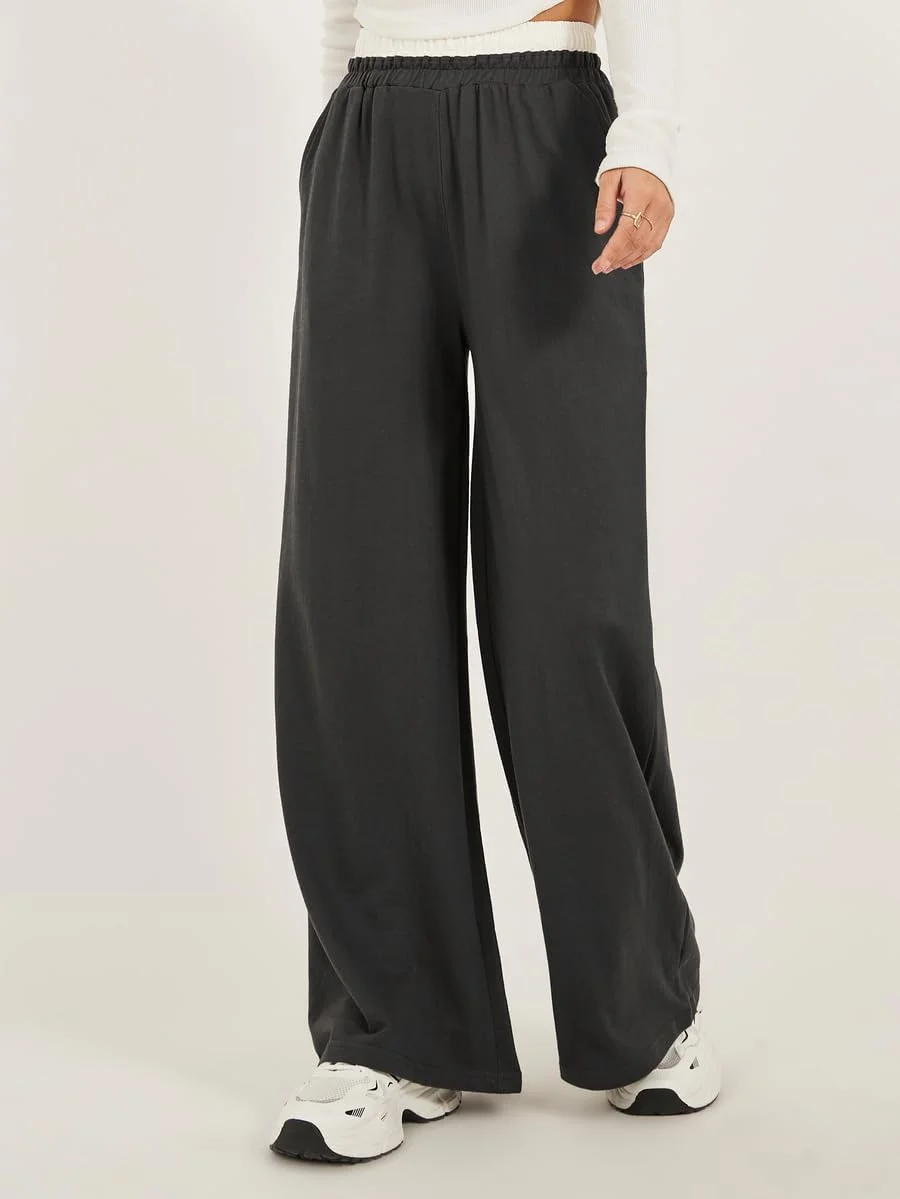 شلوار جاگر زنانه استایلی با کمر کشی رنگی و جیب شلوار جاگر زنانه استایلی با کمر کشی رنگی و جیب