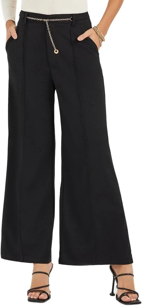 شلوار زنانه استایلی با جزئیات زنجیری و پاچه گشاد شلوار زنانه استایلی با جزئیات زنجیری و پاچه گشاد