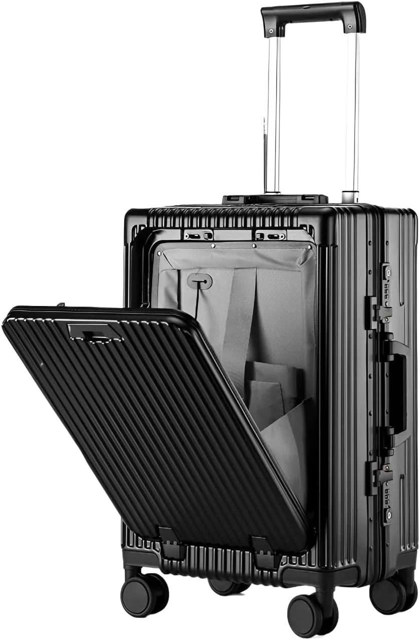 چمدان کابین مسافرتی PICCASIO™، ترولی سبک وزن و شیک با چرخ های اسپینر، کیف با محفظه لپ تاپ برای بزرگسالان، کیف کابین چرخ دار قابل افزایش برای سفر سازمان یافته