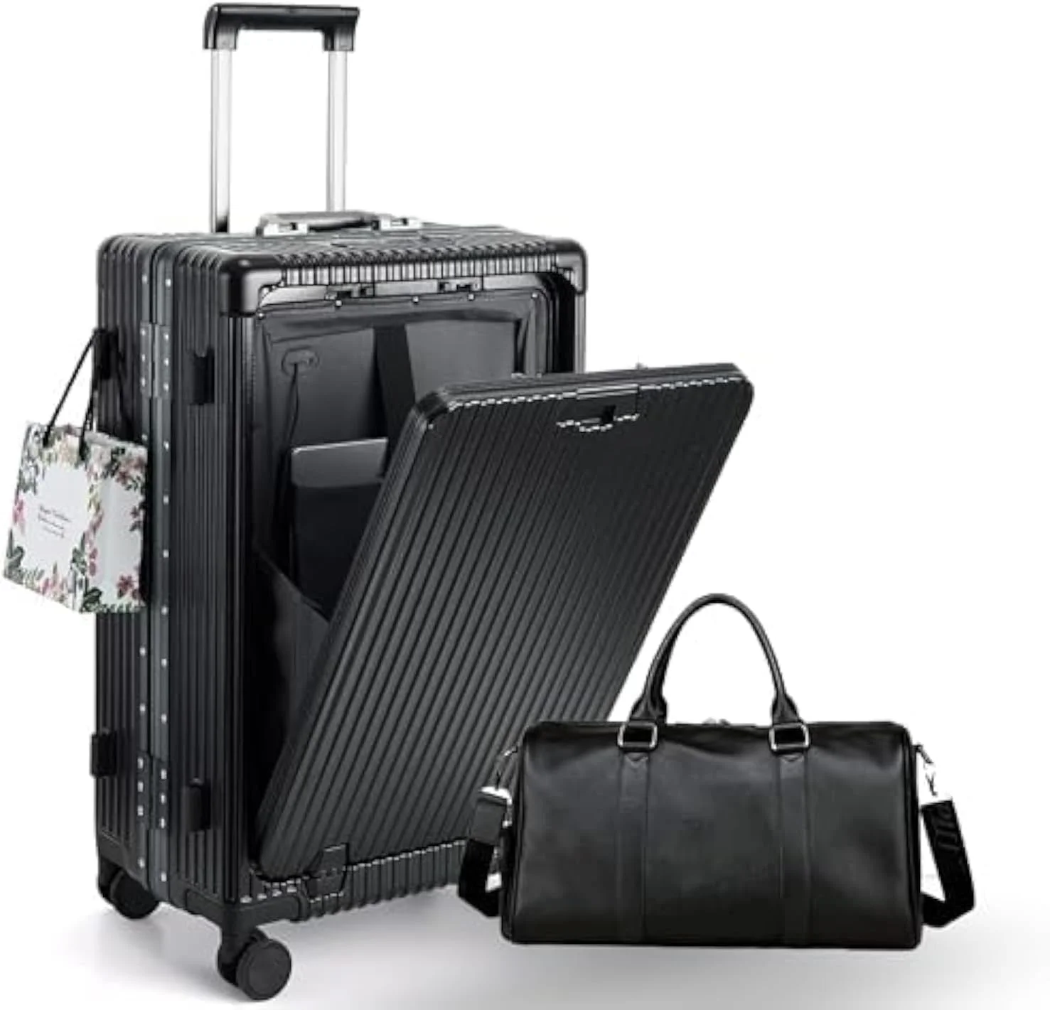 چمدان کابین PICCASIO™، چمدان مسافرتی، ترولی سبک وزن، ست چمدان با چرخ های اسپینر، قفل های TSA، پورت USB، ایده آل برای بزرگسالان