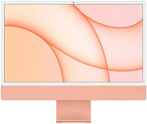 کامپیوتر رومیزی اپل iMac (2021)، نمایشگر 24 اینچی رتینا 4.5K، تراشه Apple M1 با پردازنده مرکزی 8 هسته ای، پردازنده گرافیکی 8 هسته ای، موتور عصبی 16 هسته ای، 8 گیگابایت رم، 512 گیگابایت SSD، اترنت گیگابیتی، مجیک کیبورد انگلیسی و ماوس، نارنجی | Z132001VG