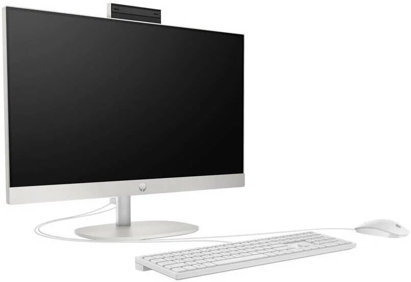کامپیوتر رومیزی همه کاره HP مدل 24-cr0009l، صفحه نمایش 24 اینچی FHD، پردازنده Intel Core i7-1355U، رم 16 گیگابایتی، حافظه SSD 512 گیگابایتی، گرافیک Intel Iris Xe، کیبورد و ماوس سیمی، FreeDOS، سفید | AV8L0PA