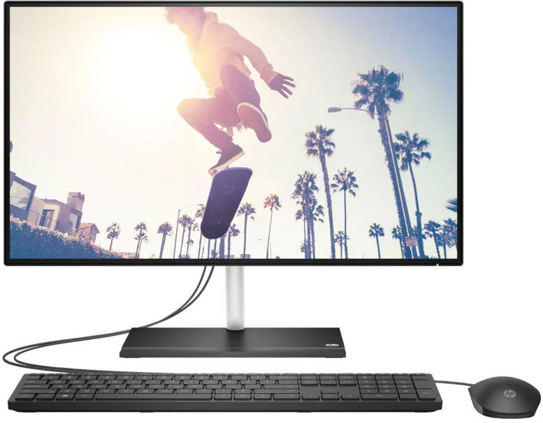 کامپیوتر رومیزی همه کاره HP 24-cb1018nh، صفحه نمایش 23.8 اینچی FHD VA، پردازنده Intel Core i7-1255U، رم 8 گیگابایتی، حافظه SSD 256 گیگابایتی، گرافیک Intel Iris Xe، کیبورد و ماوس سیمی مشکی HP 225، FreeDOS، مشکی | 6M8A1EA