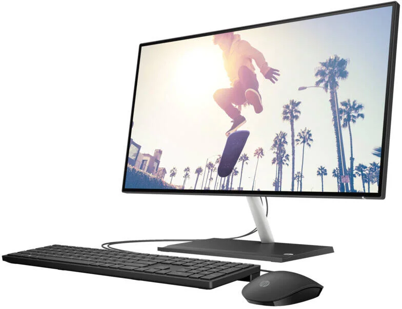 کامپیوتر رومیزی همه کاره HP 24-cb1018nh، صفحه نمایش 23.8 اینچی FHD VA، پردازنده Intel Core i7-1255U، رم 8 گیگابایتی، حافظه SSD 256 گیگابایتی، گرافیک Intel Iris Xe، کیبورد و ماوس سیمی مشکی HP 225، FreeDOS، مشکی | 6M8A1EA