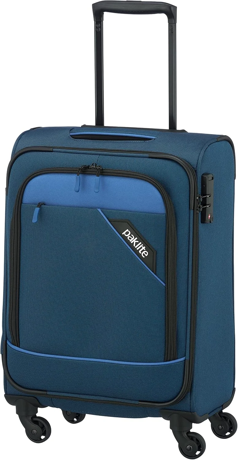 چمدان چرخدار نرم پاکلایت سایز کابین S، قفل TSA، سری چمدان DERBY: ترولی شیک با ظاهر دورنگ، 55 سانتی متر، 41 لیتر