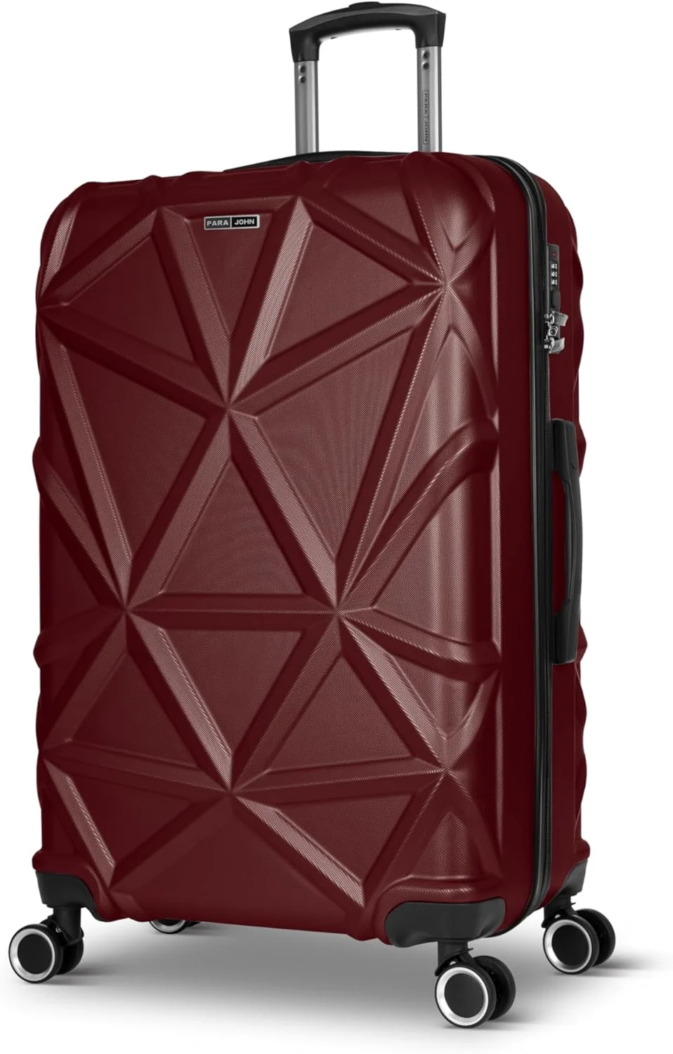 چمدان مسافرتی یک تکه سبک و بادوام سری ماتریکس پارجون، سایز کابین 19 اینچ، با قابلیت حمل 10 کیلوگرم، جنس ABS، دارای 8 چرخ، بدنه سخت - زرشکی