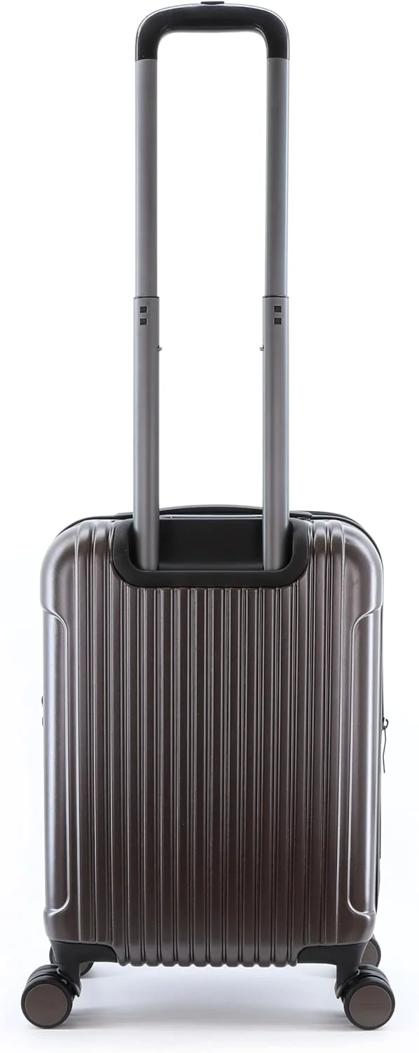 چمدان کابین کوچک سخت پوسته ABS/PC نشنال جئوگرافیک مدل Canyon، رنگ گِلی متالیک، بادوام، سبک وزن، دارای زیپ ضد سرقت، قفل TSA و 4 چرخ دوبل (سایز 20 اینچ).