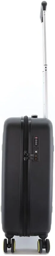 چمدان کابین کوچک تجاری سخت پوسته نشنال جئوگرافیک RPET Balance، چمدان مسافرتی بادوام و سبک وزن با قفل ترکیبی TSA، کیف ترولی 4 چرخ گردان بی صدا (20 اینچ) مشکی.