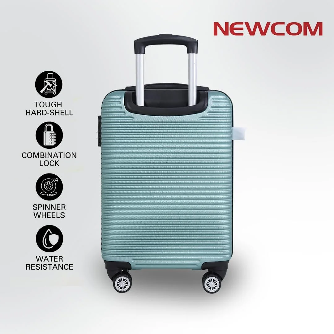 چمدان کابین سایز 20 اینچی نیوکام - چمدان چرخدار سبک و بادوام با قابلیت افزایش حجم، مناسب برای سفر آقایان و بانوان - سبز