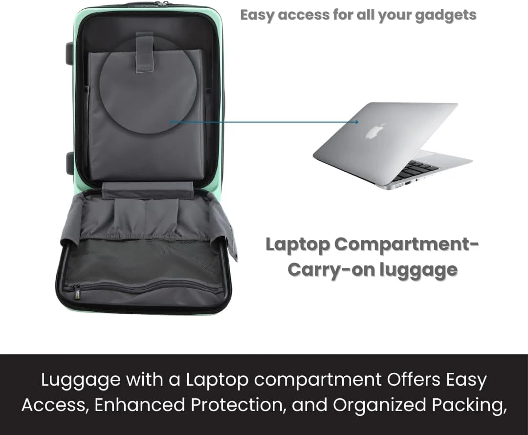 National Geographic Lodge Suitcases Luggage (20 Inch) 100% Polycarbonate (PC) Durable Lightweight Material 20% Expandable 4 Quite Double Wheels Travel Bag Extra Secure Lock Cabin Luggage Bag Jade