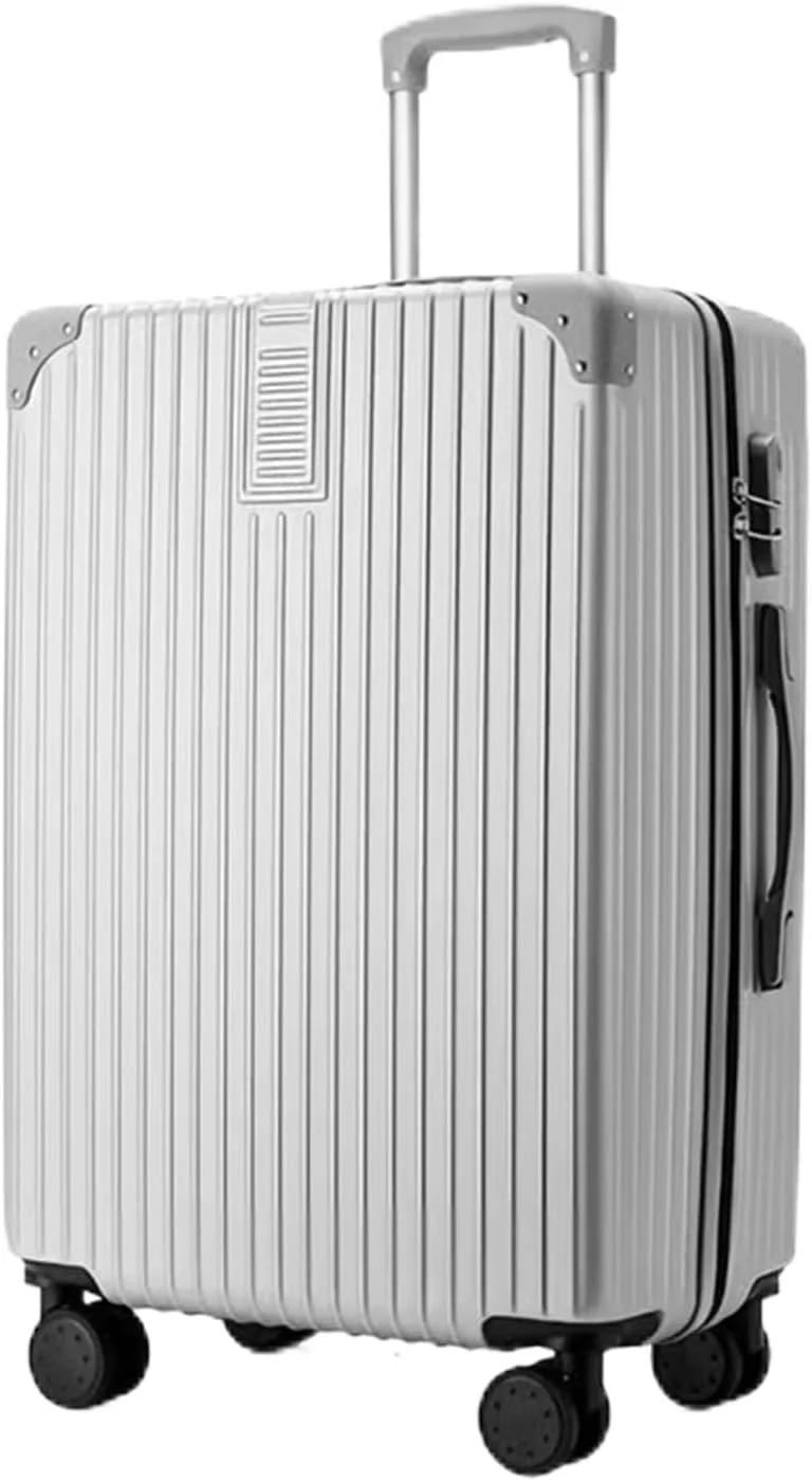 چمدان کابین سایز MOTIM، بدنه سخت PP قابل گسترش، چمدان سبک و بادوام با چرخ های اسپینر، مناسب برای سفرهای طولانی (سفید، سایز 20 اینچ)