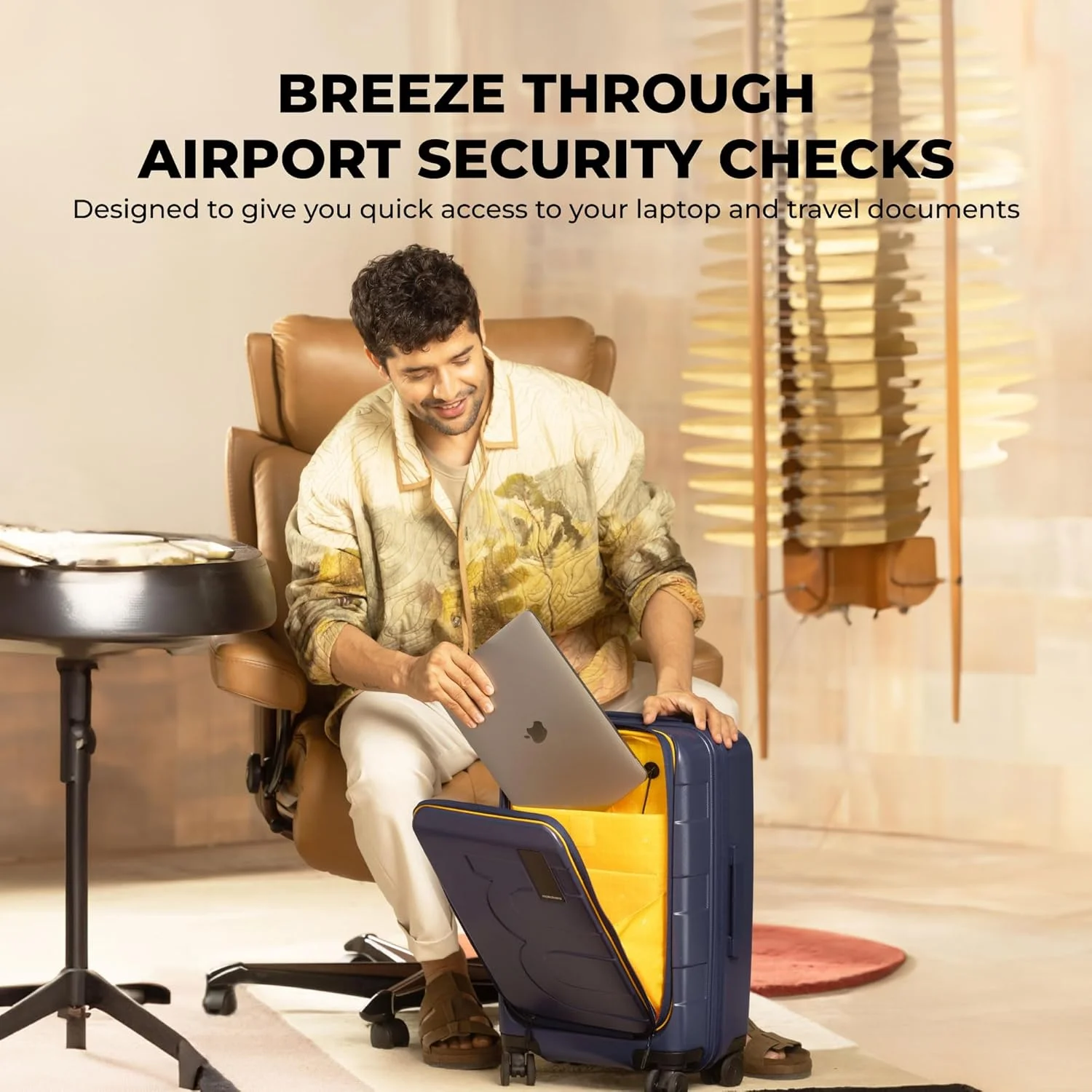 چمدان کابین پرو MOKOBARA مدل Em | ظرفیت 56.55 لیتر، محفظه لپ تاپ 15.6 اینچی | قفل مورد تایید TSA، ساختار بادوام، دسته ارگونومیک | چمدان دستی | رنگ سرمه ای