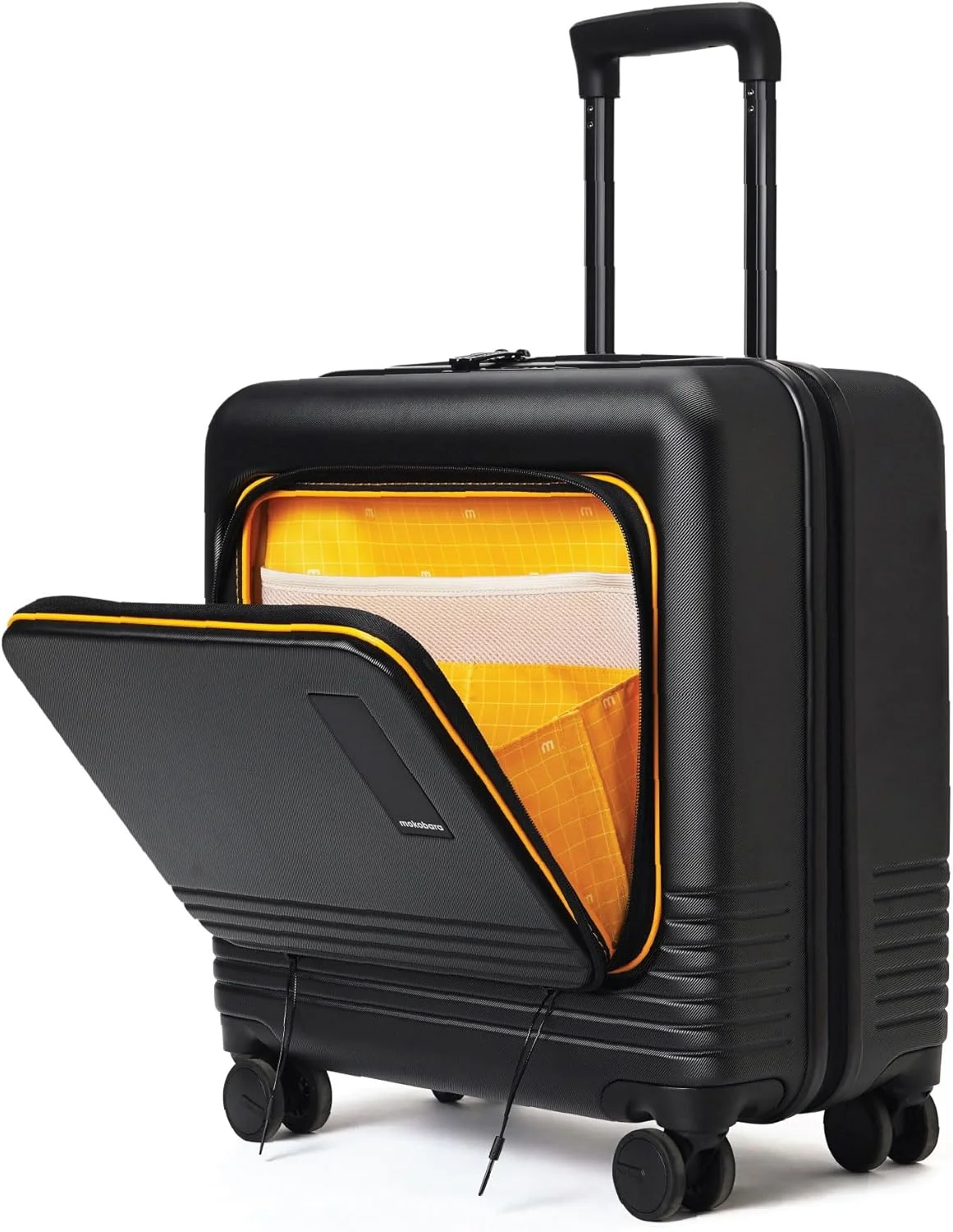 چمدان کابین مسافرتی MOKOBARA | چمدان دستی 41 لیتری با 8 چرخ هینوموتو و قفل TSA بدون کلید | برای سفرهای کاری و تفریحی | مشکی و زرد | Crypto Sunray 3.0 (نسخه محدود)