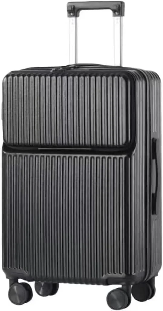 چمدان کابین سایز، چمدان سخت با جیب جلویی، چمدان کوچک 20 اینچی چرخ دار مناسب برای همه | چمدان فوق سبک کابین سایز با چرخ های اسپینر 4 (کابین سایز 20 اینچی)