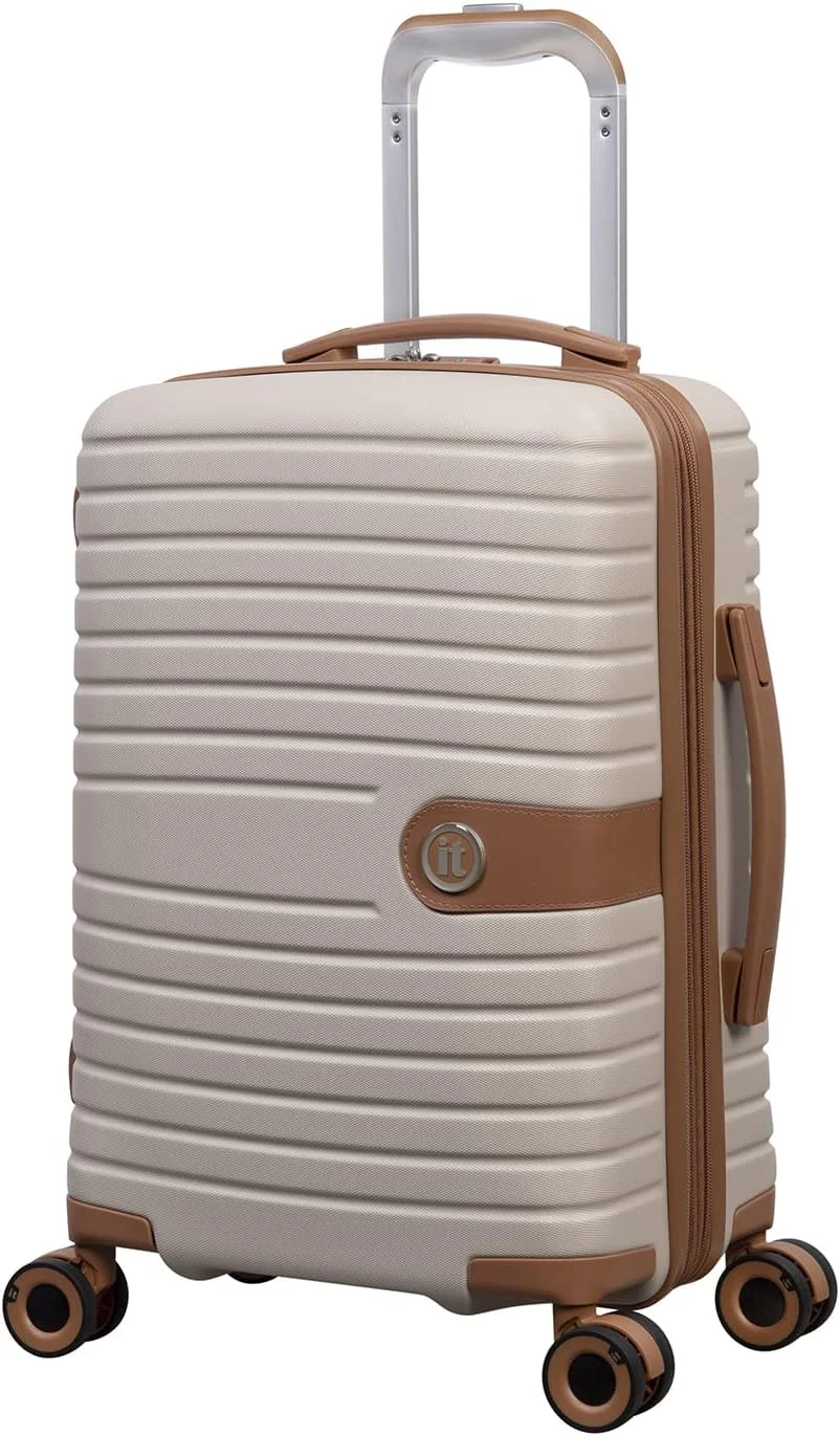 چمدان کابین سایز 21 اینچی سخت بدنه 8 چرخ گردان قابل گسترش، کرم