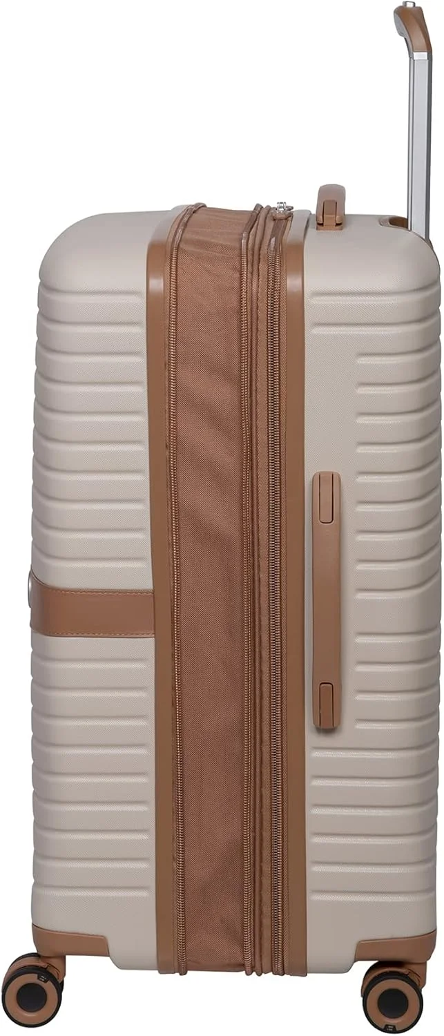 چمدان کابین سایز 21 اینچی سخت بدنه 8 چرخ گردان قابل گسترش، کرم