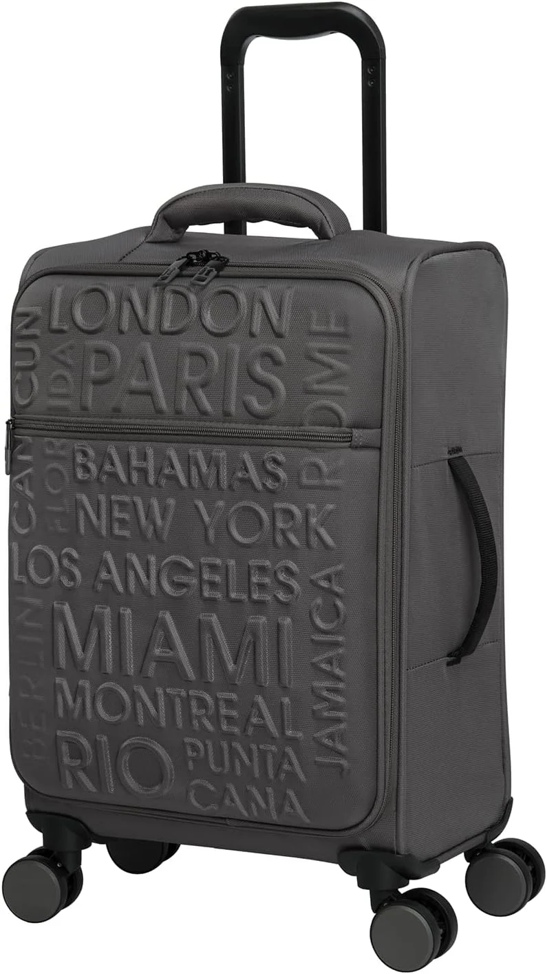 چمدان کابین سایز نرم 22 اینچی آی تی لاگج مدل Citywide با 8 چرخ گردان، رنگ ذغالی