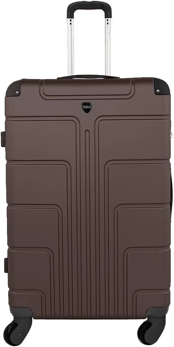 چمدان سخت | کیف بازرسی مواد ABS، چمدان دستی جمع و جور 8 کیلوگرمی با طراحی سبک و چرخ های اسپینر 8 چرخ (20 اینچ (51 سانتی متر)، قهوه ای)
