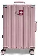 چمدان کابین سایز 20 اینچی ضدآب با بدنه سخت، چرخ‌های دوبل اسپینر، قفل TSA، فریم آلومینیومی و وزن سبک مدل E039، صورتی