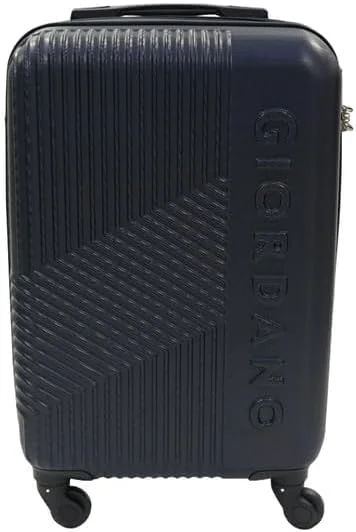 چمدان کابین سایز کوچک سری لوگو جیوردانو، آبی نفتی، بدنه سخت ABS، سبک وزن و بادوام، دارای 4 چرخ، چمدان ترولی 20 اینچی با قفل 3 رقمی امن.