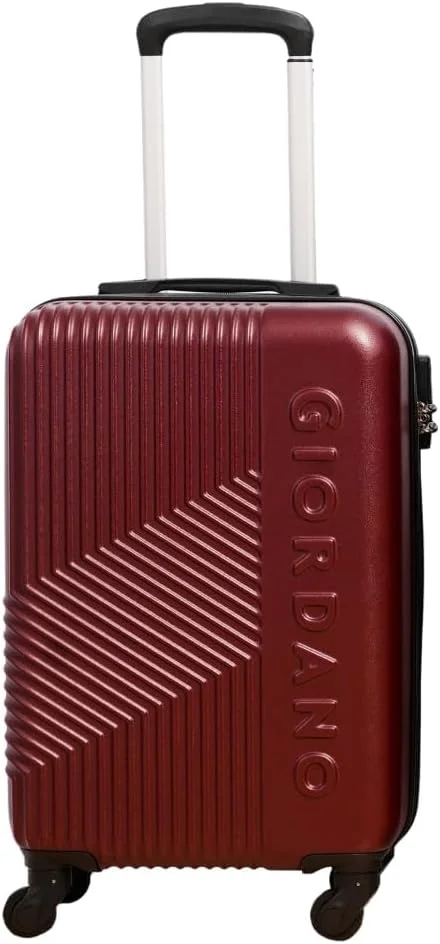 چمدان کابین کوچک چرخ دار جیوردانو سری لوگو، بدنه سخت ABS سبک و بادوام، دارای 4 چرخ، سایز 20 اینچ با قفل 3 رقمی ایمن