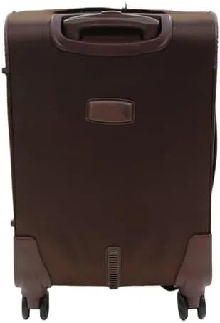 چمدان کابین کوچک سری کازابلانکا GIORDANO قهوه ای، نایلون نرم سبک وزن بادوام قابل گسترش 4 چرخ چمدان چرخدار 20 اینچی با قفل 3 رقمی ایمن