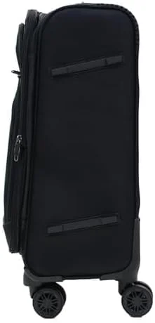 چمدان کابین کوچک سری کازابلانکا جیوردانو، مشکی، نایلون نرم، سبک وزن، بادوام، قابل افزایش حجم، چمدان چرخدار 4 چرخ 20 اینچی با قفل 3 رقمی امن