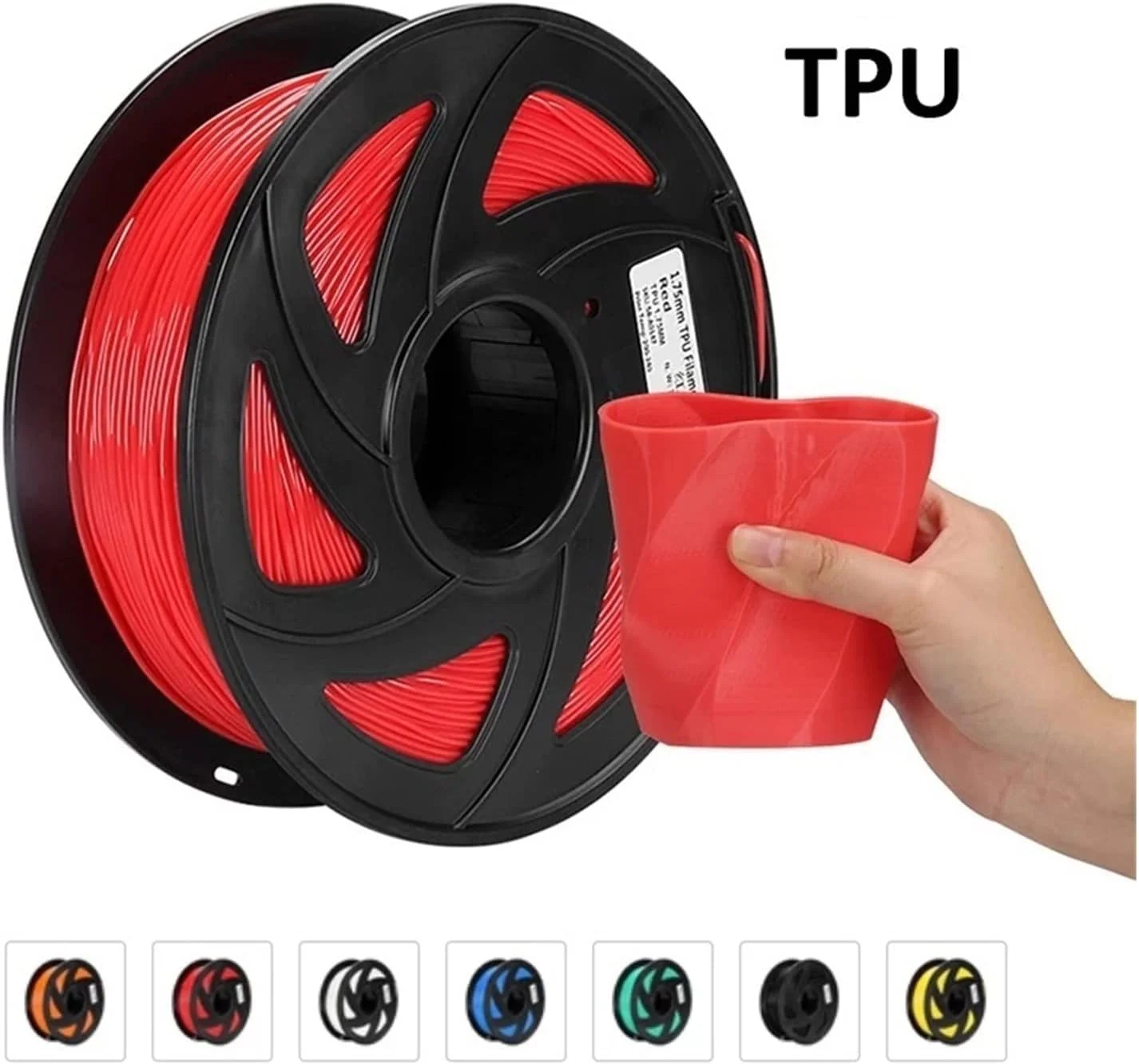 فیلامنت پرینتر سه بعدی 1 کیلوگرم منعطف 1.75 میلی متر مواد مصرفی نرم پلاستیکی برای چاپ سه بعدی MONKX (رنگ: مشکی 1 کیلوگرم)