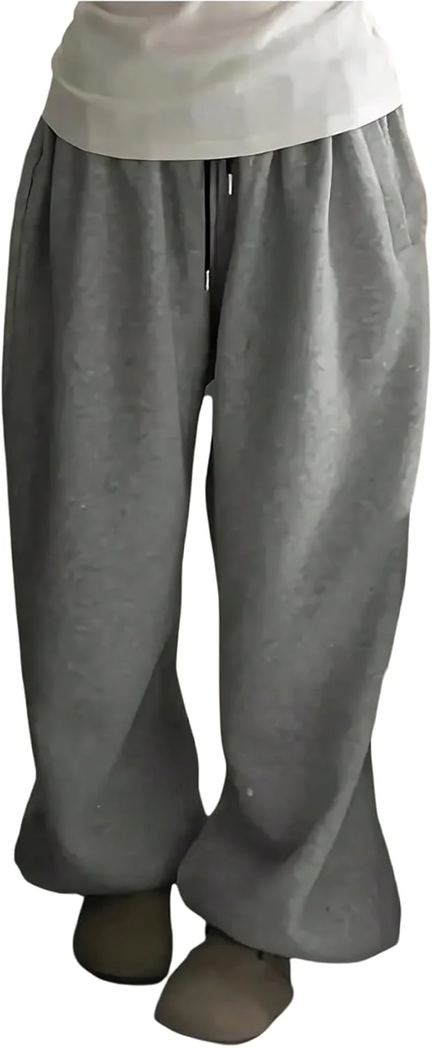 GORGLITTER شلوار زنانه بند دار کمر گشاد، مدل اسپرت و خیابانی GORGLITTER شلوار زنانه بند دار کمر گشاد، مدل اسپرت و خیابانی