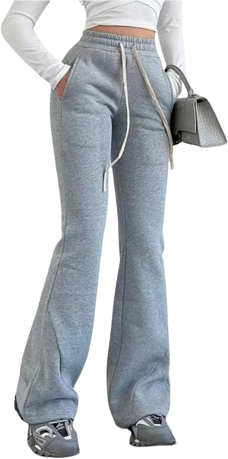 شلوار زنانه GORGLITTER، کمر کشی الاستیک با بند، پاچه گشاد، مناسب استایل خیابانی و دارای جیب شلوار زنانه GORGLITTER، کمر کشی الاستیک با بند، پاچه گشاد، مناسب استایل خیابانی و دارای جیب