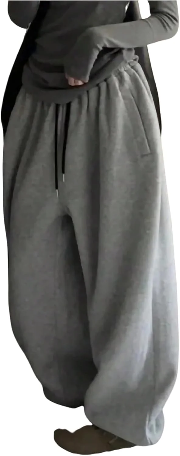 GORGLITTER شلوار زنانه بند دار کمر گشاد، مدل اسپرت و خیابانی GORGLITTER شلوار زنانه بند دار کمر گشاد، مدل اسپرت و خیابانی