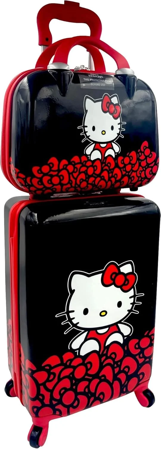 ست چمدان چرخشی سبک وزن ۲۰ اینچی و کیف آرایشی کودکانه فست فوروارد (هلو کیتی)، چند رنگ