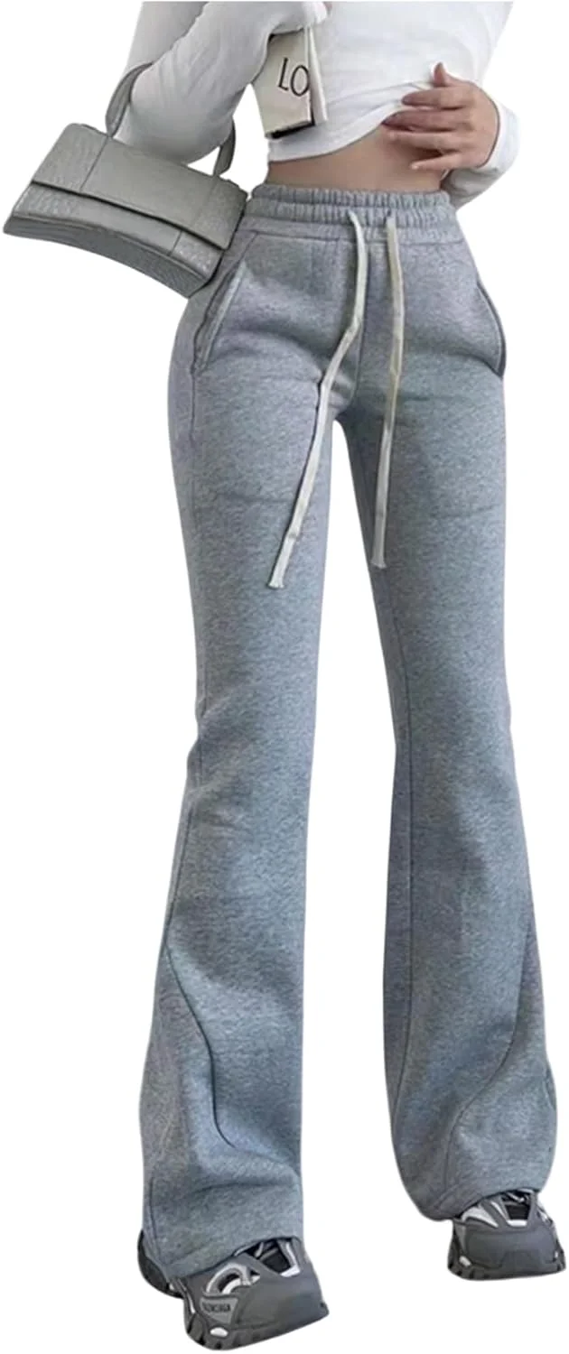 شلوار زنانه GORGLITTER، کمر کشی الاستیک با بند، پاچه گشاد، مناسب استایل خیابانی و دارای جیب