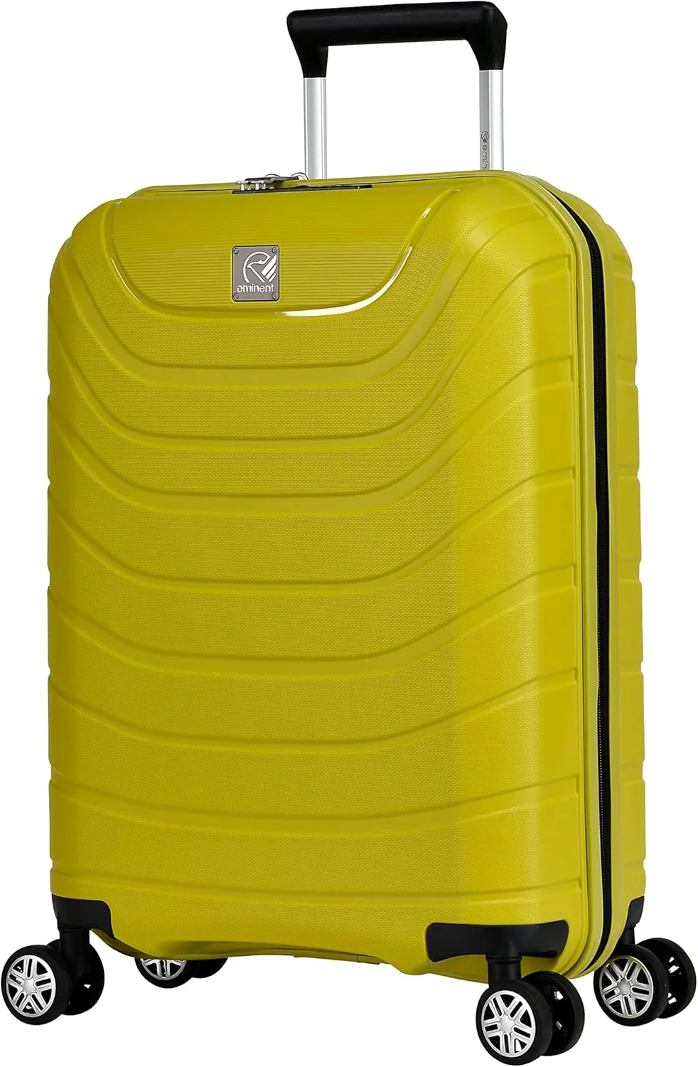 چمدان عالی ایمیننت، چمدان سخت پوسته با کیفیت بالا، پلی پروپیلن سبک وزن، چرخ های دوبل بی صدا، قفل TSA مدل B0011 (سایز کابین 20 اینچ، سبز مایل به زرد)